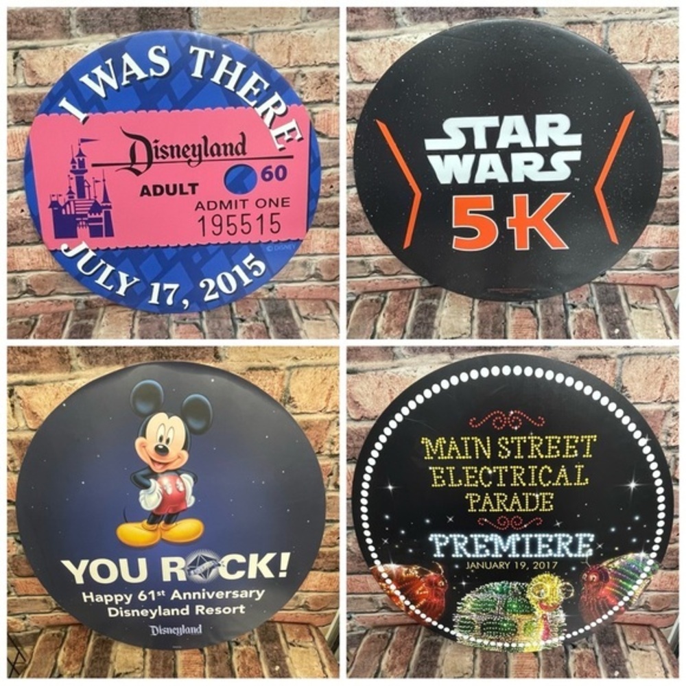 Set of 4 Disneyland Resort Special Event Signs.